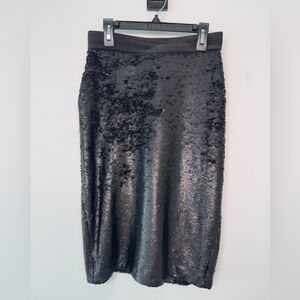 Banana Republic Black Sequin Pencil Skirt